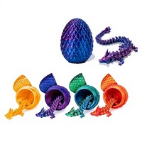 Dragon en cristal de verre imprimé en 3D transfrontalier avec articulations entièrement mobiles, jouet créatif et tendance pour la Journée des enfants, Chine