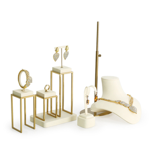 Customized Deluxe Fabric Store Use Jewelry <b>Rack</b> Set for Ring Earrings Necklace Display Stand Jewelry Display Sets Props - Product Image 4