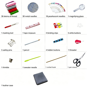 <span class=keywords><strong>Kit</strong></span> <span class=keywords><strong>de</strong></span> Costura y <span class=keywords><strong>Bordado</strong></span> <span class=keywords><strong>de</strong></span> 30 Hilos con Diseño Simple y Componentes <span class=keywords><strong>de</strong></span> Cuero - Juego <span class=keywords><strong>de</strong></span> Herramientas <span class=keywords><strong>de</strong></span> Costura - Product Image 3