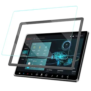 Защитная пленка для экрана из закаленного стекла, для центрального управления, сенсорного экрана, HD для Model3/Y 2023, 2022, 2021 автомобильные аксессуары