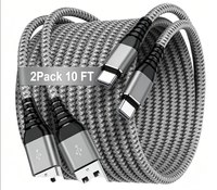 Câble de charge rapide USB vers Type C en nylon tressé pour smartphones, vente en gros