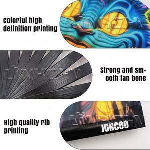 Wholesale <b>Large</b> Clack Bamboo Fold Custom Hand <b>Fans</b> - Product Image 5