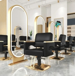 Fauteuil de Barbier Haut de Gamme 2026 en Métal Noir Inoxydable, Pivotant et Réglable en Hauteur, Idéal pour Hommes - Meilleure Vente - Product Image 2