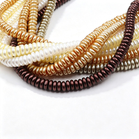 Perles plates en forme de bouton, multicolores, plusieurs tailles, perles en verre pour la fabrication de bijoux, collier, bracelet, bricolage