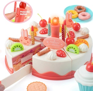 Juego de 83 Piezas de Juguetes de Comida de Plástico para Niños, para Cortar y Decorar, Juguete de Cocina Preescolar, Juego de Comida de Imitación para Cumpleaños - Product Image 4