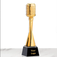 Trophée personnalisé en métal et résine haut de gamme pour concours de chant, prix de lauréat musical, trophée musical en cristal