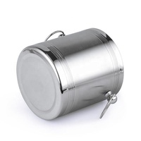 Seau à glace à vin en acier inoxydable isolé à double paroi 1,0L/1,4L/2L avec pinces pour fêtes et hôtels Matériau PC en métal