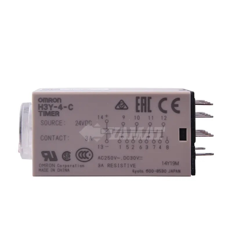 H3Y-4-C relai 10S DC 24V perangkat kontrol sakelar waktu miniatur pewaktu solid-state 4PDT dari YAMAT