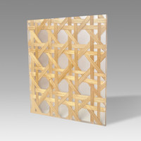 Panneau décoratif moderne en placage de bambou tissé à la main, ignifuge, pour revêtement mural domestique, porte d'armoire, meubles