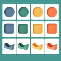 Assiettes de Table Multi-Usages en Plastique PP, Ensemble de 8 Pièces/Sets Très Vendues, Réutilisables, pour Os, Fruits, Collations, Dîner et Enfants, avec Base