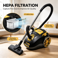 Aspirateur de qualité supérieure, puissant, avec cordon, pour tapis, avec sac, type canister horizontal