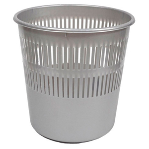 Cestino per rifiuti in plastica 16 L con griglia perforata grigia - Product Image 1