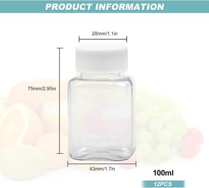 Venta al por Mayor de Frascos de Plástico PET Redondos Negros para Alimentos con Tapa de Rosca, Serigrafía, Capacidad de 10 ml a 500 ml, Logotipo Personalizado - Product Image 3