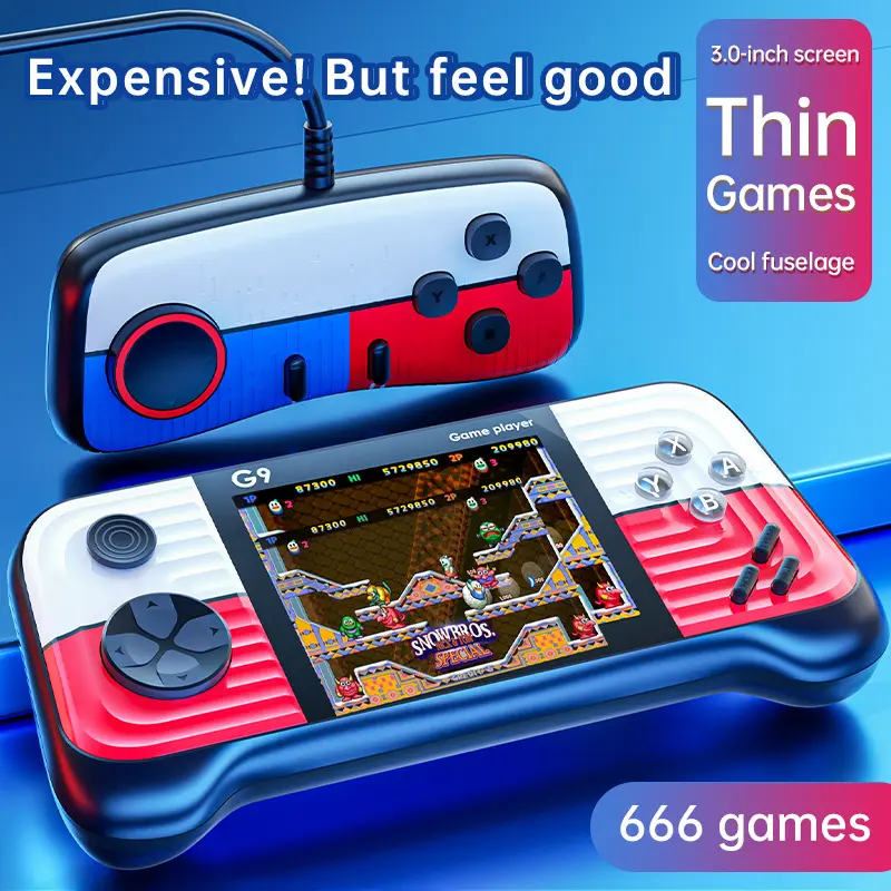 G9 nouvelle console de jeu portable style joystick rétro contraste de couleur jeu PSP arcade 666 jeu en un