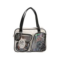 Sac à bandoulière en forme de cœur de Noël personnalisé, nouveau modèle, avec un détail de nœud en flocon de neige fantaisiste, fenêtre transparente, sac Ita en forme de cœur
