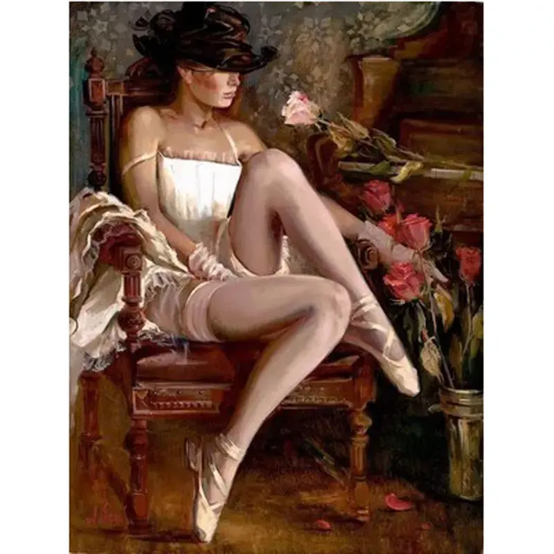 Girl Oil Painting Sexy Ballet Lovers Woman Girl Oil Painting Brushes Hand Painted On Canvas The Canvas Print Living Room