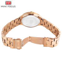 Jam tangan wanita Quartz antiair mewah klasik wanita obral gaya Morden MINI dengan tali baja tahan karat 5 ATM MF0043L