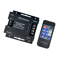 Variateur LED monochrome 1 canal 30A avec coque en plastique noir, barre lumineuse 12V avec certification RoHS, télécommande 15,0M