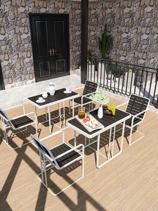 Simple Outdoor <strong>Balcony</strong> <strong>Table</strong> and Chair Set of Three, Courtyard Leisure <strong>Table</strong> and Chair, Homestay Villa Garden <strong>Table</strong> and Chair - Product Image 6