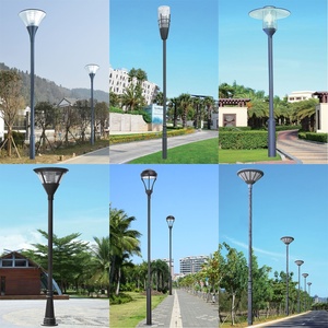 เสาไฟ LED แบบแขนเดี่ยว ทำจากอลูมิเนียมอัลลอยด์รูปหลายเหลี่ยม ขนาด 3-12 เมตร กันน้ำ เคลือบด้วยผงสี สำหรับตกแต่งภายนอกอาคาร ทนลมแรง 180 กม./ชม. - Product Image 5