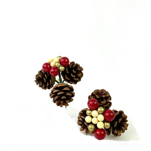 Tự Làm Giáng Sinh Trang Trí Nội Thất Tự Nhiên Gỗ Thông Nón Vàng Bạc Khô Hoa Cây Treo Cây Thông-Nhà Máy Tốt Nghiệp - Product Image 2