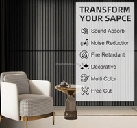 Nouveau design 2ft * 8ft 3D Panneaux muraux en placage de PVC Panneaux acoustiques en bois MDF noir décoratif PET avec panneau mural à lamelles effet marbre