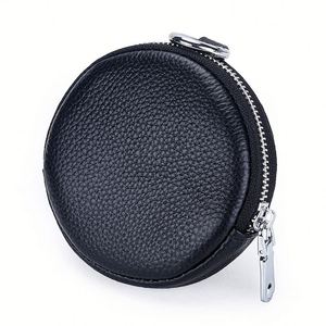 Unisex <b>Mini</b> Leather Zipper Coin Purse <b>Pouch</b> Portable & Durable Card Holder Travel Storage Bag - Product Image 2