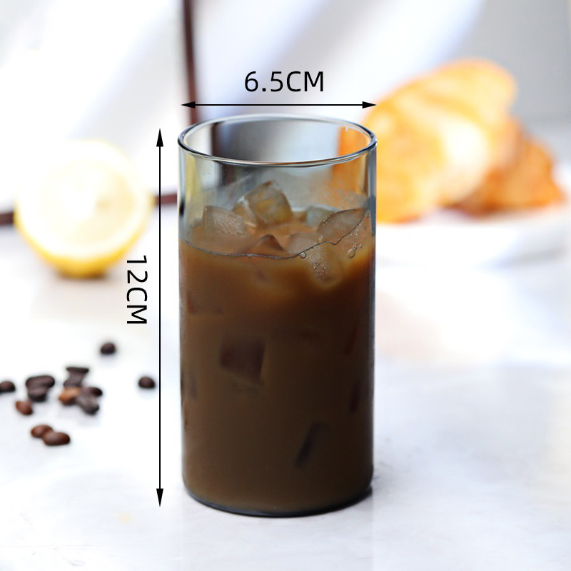 Tasse en verre givré droit gris 350 ml