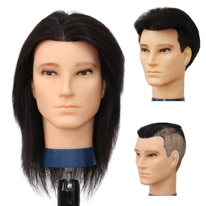 Promotion Exceptionnelle Tête de Formation <span class=keywords><strong>Homme</strong></span> Mannequin 100% <span class=keywords><strong>Cheveux</strong></span> Humains Réels pour Académie de Beauté, Sans Barbe - Product Image 1