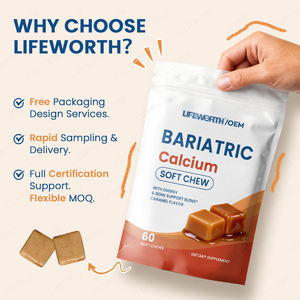 Integratore Alimentare LIFEWORTH OEM di Calcio Citrato Bariatrico, Vitamina Masticabile per Supporto Ossa e Articolazioni, 500mg, 60 Compresse - Product Image 6
