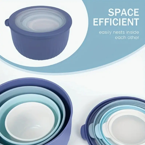 Set di 4 Ciotole in Plastica con Coperchi, Contenitori Impilabili <span class=keywords><strong>per</strong></span> Alimenti Senza BPA, <span class=keywords><strong>Organizzatore</strong></span> <span class=keywords><strong>per</strong></span> <span class=keywords><strong>Frigorifero</strong></span>, <span class=keywords><strong>per</strong></span> Preparazione Pasti in Cucina - Product Image 2