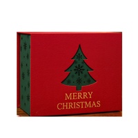 Nieuwe Kerst Flip-Top Box Sjaal Thermokrat Sokken Cadeaubox Vredesvruchten Cadeauverpakking Stempel Rood Raffia Voorraad Groothandel