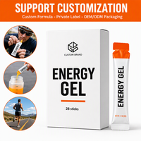 Gel énergétique antioxydant sans sucre certifié HACCP, personnalisé, avec acides aminés, magnésium, fer, vitamines, service tout-en-un, échantillonnage rapide