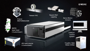 Machine de découpe laser à fibre CNC Cypcut AI fermée 2000W haute vitesse pour tôles d'acier inoxydable, d'acier au carbone et d'aluminium de 3mm à 30mm - Product Image 4