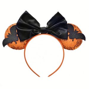 Wholesale Halloween Mouse Ears Sequin Bow Headband Cartoon Design Girls Bat Kids <b>Hair</b> <b>Accessories</b> One Size Fits All - Product Image 1
