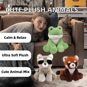 Peluche Super Morbidi per Bambini - Antistress 20cm con Design Ricamato - Mucca delle Highland, Alce, Zebra, Asino, Leone, Panda Rosso - Product Image 2