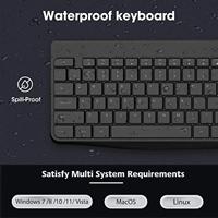 Clavier et souris sans fil KOORUI 2.4G, combo clavier mécanique silencieux pleine taille pour Windows, souris avec interface USB 3DPI, nouveau produit