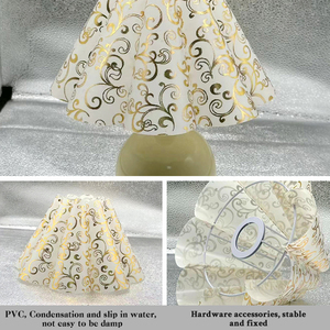 Abat-jour plissé moderne en tissu pour lampe de table, idéal pour chevet, bureau, éclairage intérieur - Usage domestique et hôtelier - Product Image 3