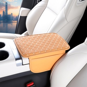 Reposabrazos Universal de Cuero para Coche, con Diseño de Diamantes, Protector <span class=keywords><strong>Central</strong></span>, Resistente al Desgaste y con Patrón Elevador - Product Image 4