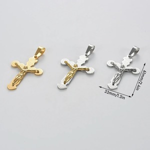 Colgante de cruz de Jesús para hombre y mujer, de acero inoxidable, único, en color plata y oro, amuletos religiosos de oración, cadena, joyería, regalos. - Product Image 6