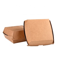 Boîte d'emballage pour hamburger jetable, résistante à la graisse, biodégradable, boîte à lunch personnalisée, boîte en papier bento