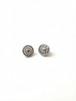 Bouton en métal de luxe écologique avec perles de strass de 12 mm, design ajouré en forme de fleur, finition argent brillant, pour chemisier et cardigan femme