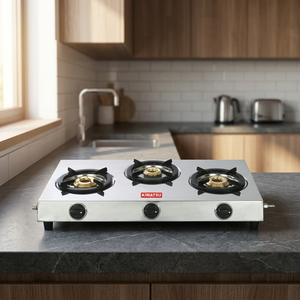 Table de cuisson au gaz GPL KIMATSU à 3 brûleurs avec surface en acier inoxydable 30 pouces, allumage électronique, garantie 1 an pour usage hôtelier et domestique - Product Image 2
