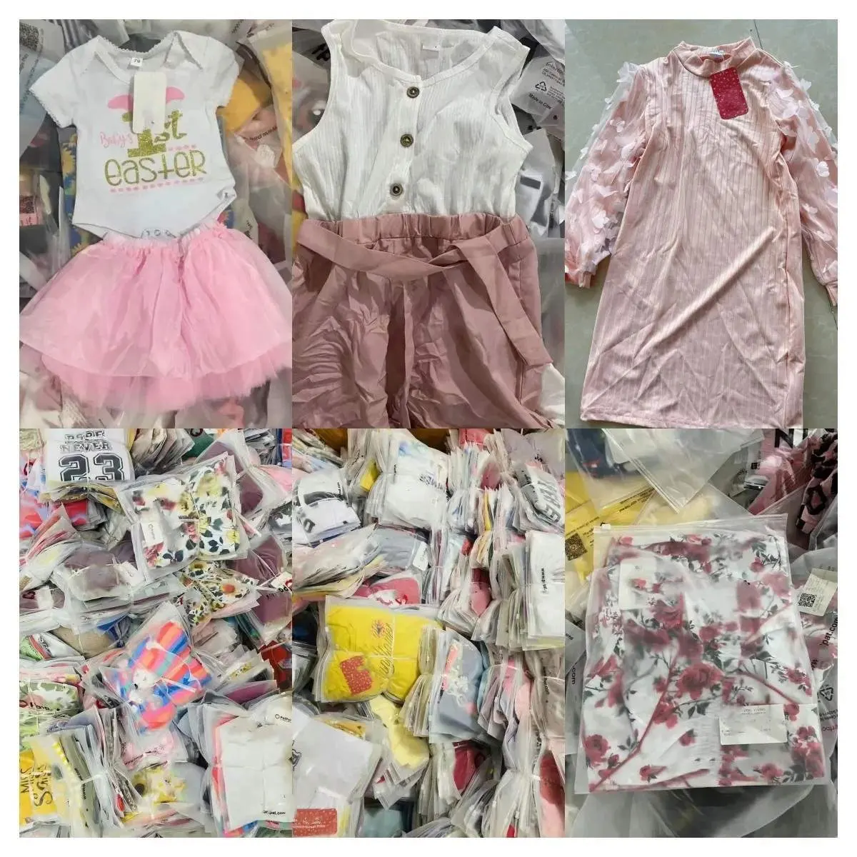 ملابس صيفية للأطفال للبيع بالجملة من مخزون أطفال للبنات والأولاد من عمر 0 إلى 10 سنوات مجموعات ملابس متنوعة للأطفال