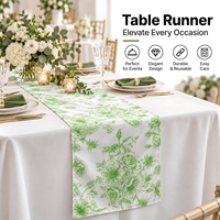 Chemin de table imprimé en polyester, option infroissable pour les acheteurs de matériel de restauration hôtelière, collections commerciales, commandes en gros