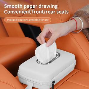 Porte-serviettes <span class=keywords><strong>rectangulaire</strong></span> extra large en cuir PU, boîte à mouchoirs <span class=keywords><strong>rectangulaire</strong></span> pour siège arrière de voiture, porte-mouchoirs pour voiture - Product Image 5