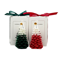 E152 Bougies parfumées en forme d'arbre de Noël sans flamme à la cire de soja Offre Spéciale faite à la main Cadeaux pour la décoration intérieure
