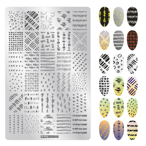 51 Styles XL Nail Stamping Plate soutenu avec des images à carreaux et des personnages <span class=keywords><strong>de</strong></span> dessins animés DIY Nail Tool - Product Image 5