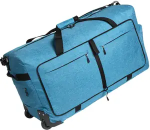 免费样品轮式行李袋行李100L大型滚动行李袋30英寸折叠行李袋
