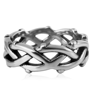yunnique Thorny Vine Woven <b>Titanium</b> Steel <b>Ring</b> Gold Unisex Fashion Jewelry Gift - Product Image 3